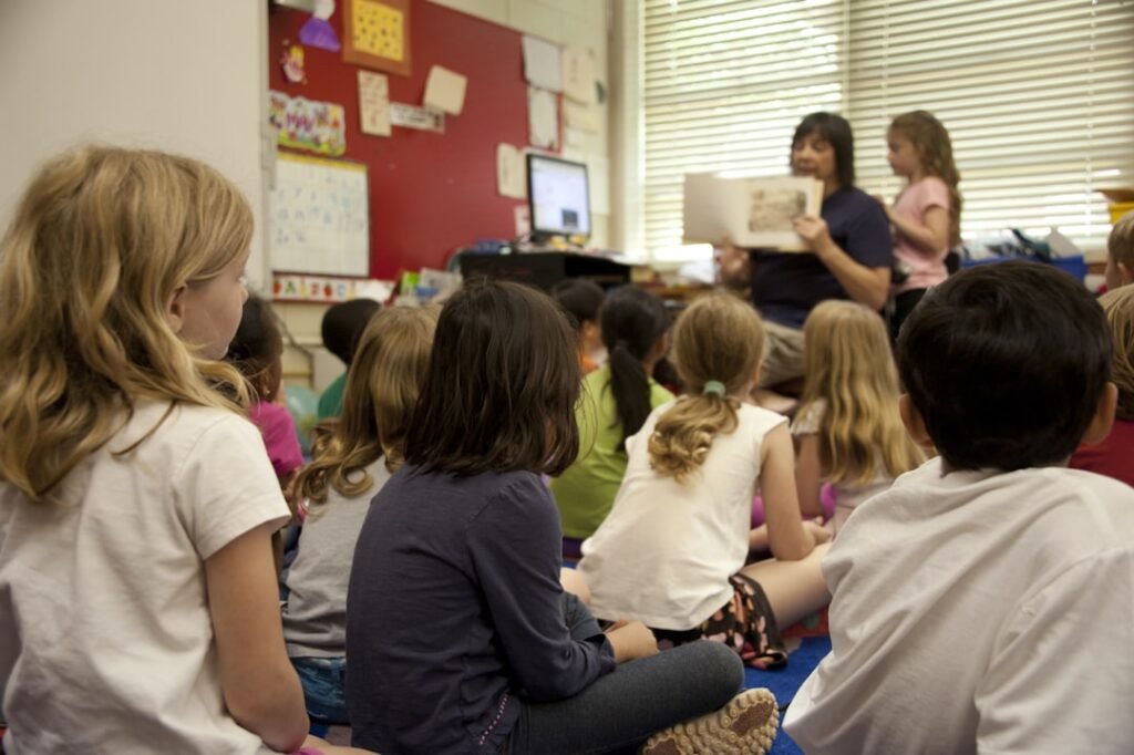 Children learning together in a classroom